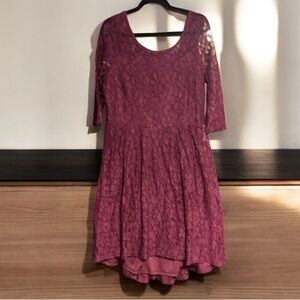 Burgundy lace dress sz 16 Lane Bryant semi formal maroon perfect!